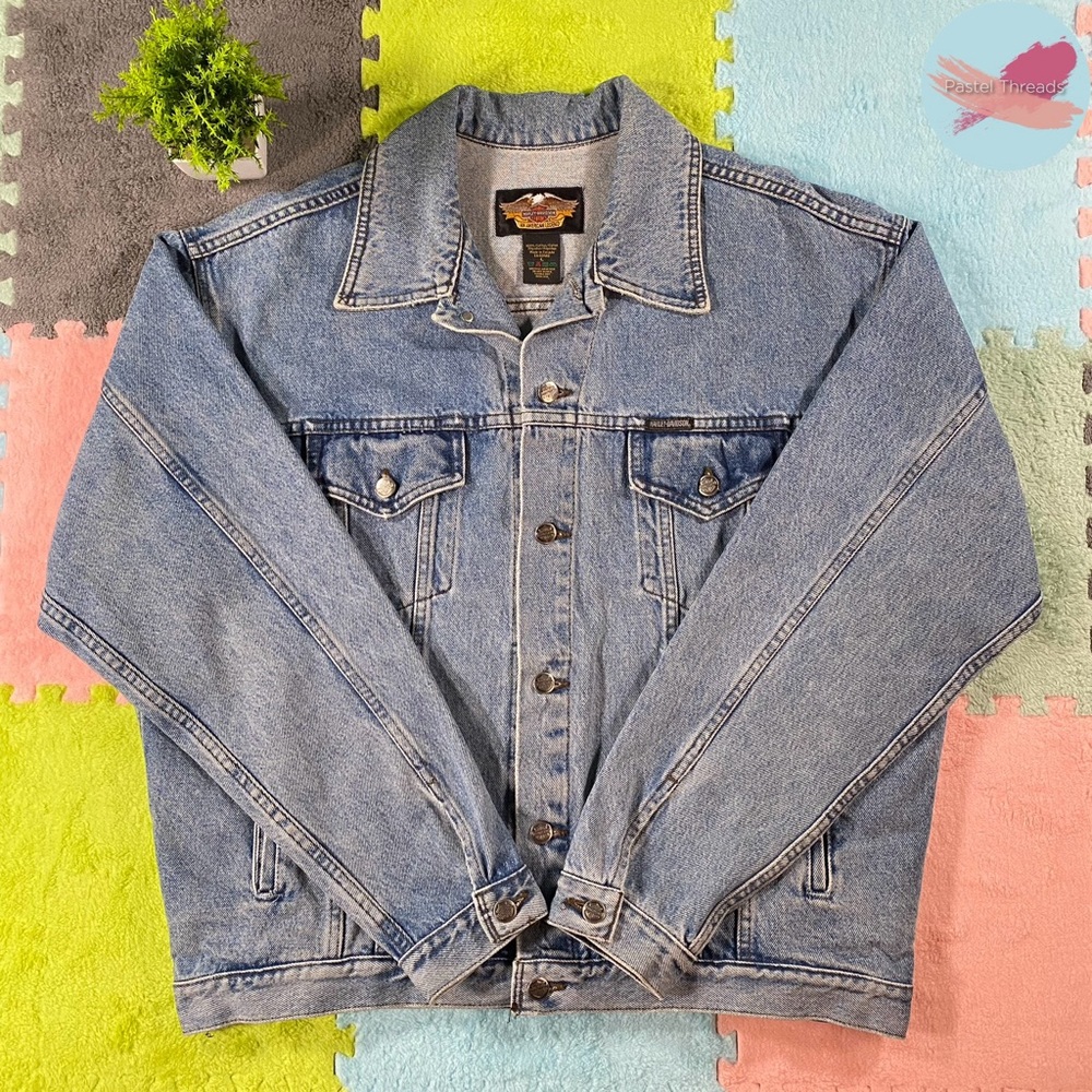Harley-Davidson Light Blue Denim Bomber Jacket